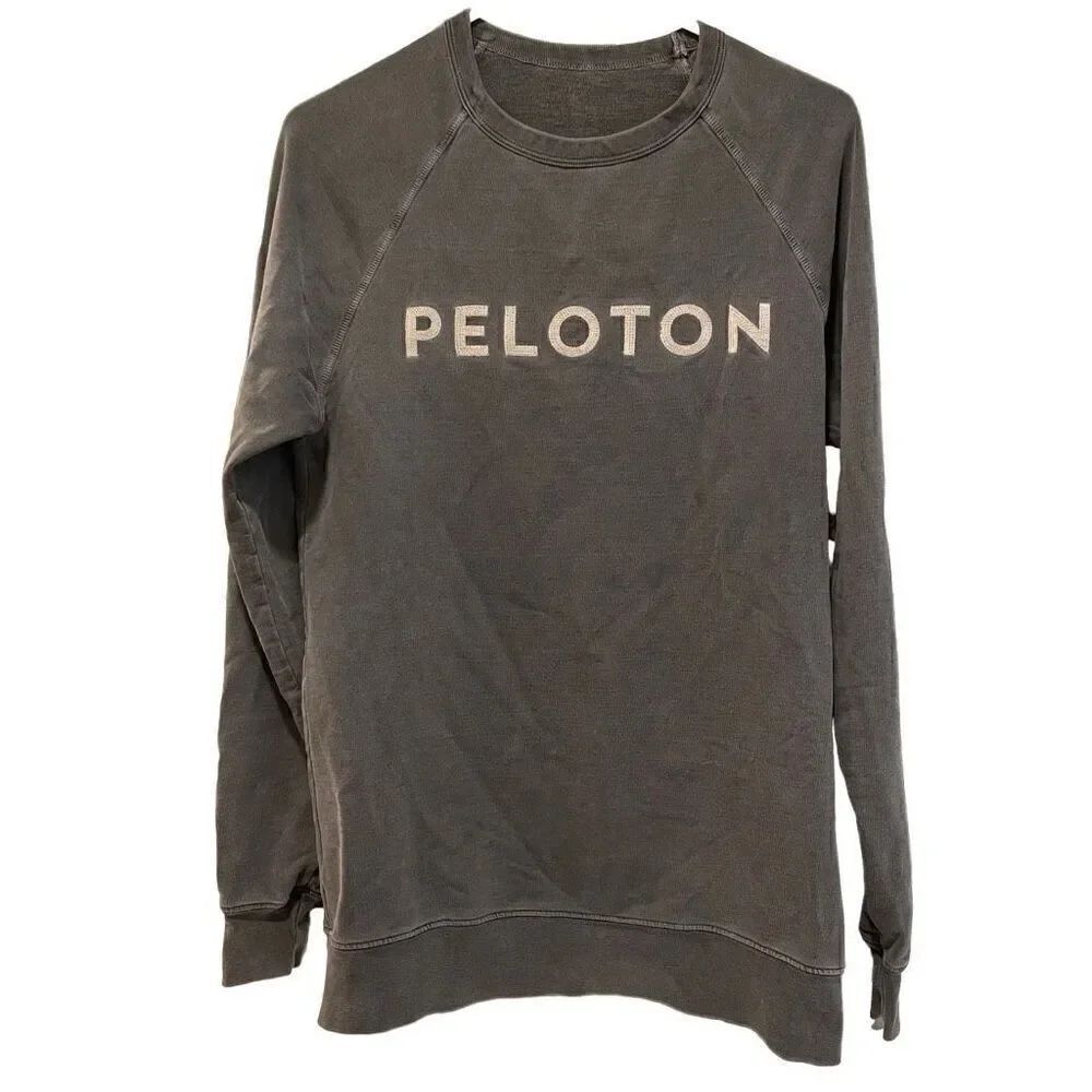 Peloton Adult Sweatshirt French Terry Chain Stitch S Embroidered Garment Dye